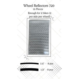 Wheel Reflector Stickers 720+CD/LX/M2, 16 pcs Silver Prismatic High Intensity Retro Reflective Decals for Hard Surfaces