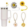 4 PCS Yellow Straw Topper, Daisy Flower Pendant Handle, Sunflower