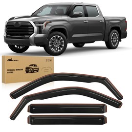 Nilight in Channel Window Deflectors for Toyota Tundra 2022 2023 2024 Double Cab Vent Window Visors, Rain Guards-4PCS