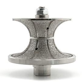 HOMESOM V50 Full Bullnose Diamond Hand Profiler,Vacuum Brazed Router Bit Wet Use for Hand Tool Granite Marble Grinding with Thread 5-8/11