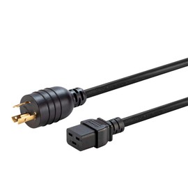 Monoprice Heavy Duty Extension Cord - 10 Feet - Black | NEMA L6-20P to IEC 60320 C19, for High-Performance Computers, Network Devices Requiring Higher Voltage