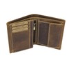 Mens and Ladies Wallet with flap LEAS, Genuine Leather, cognac
