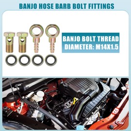 A ABSOPRO Pack of 2 Car Banjo Hose Barb Bolt Fittings Adapter M14 x 1.5 8 mm