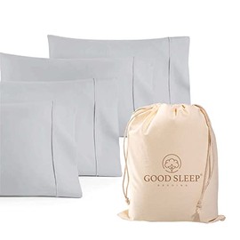 Set of 4 Pillow Cases Queen Standard,800 TC 100% Egyptian Cotton,Great for Hair & Skin Care,Silky Soft Sateen Weave Pillow Covers for Bed Pillow,Improves Sleep Quality, 4" Hem Pillowcases,Slate Gray