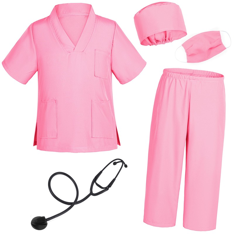 Doctor Costume for Kids Scrubs Pants with Accessories Set Children