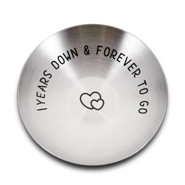 1 Year Anniversary Wedding Gifts Ideas for Her Him - 1st Anniversary Steel Gifts for Husband Wife Romantic Couple Gifts for Boyfriend Girlfriend Jewelry Tray Ring Holder, Sweetest Day Engagement Gift