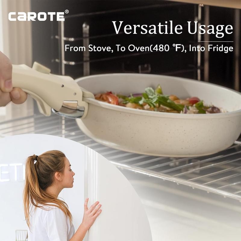 12pcs Pots and Pans Set, Nonstick Cookware Set Detachable Handle,