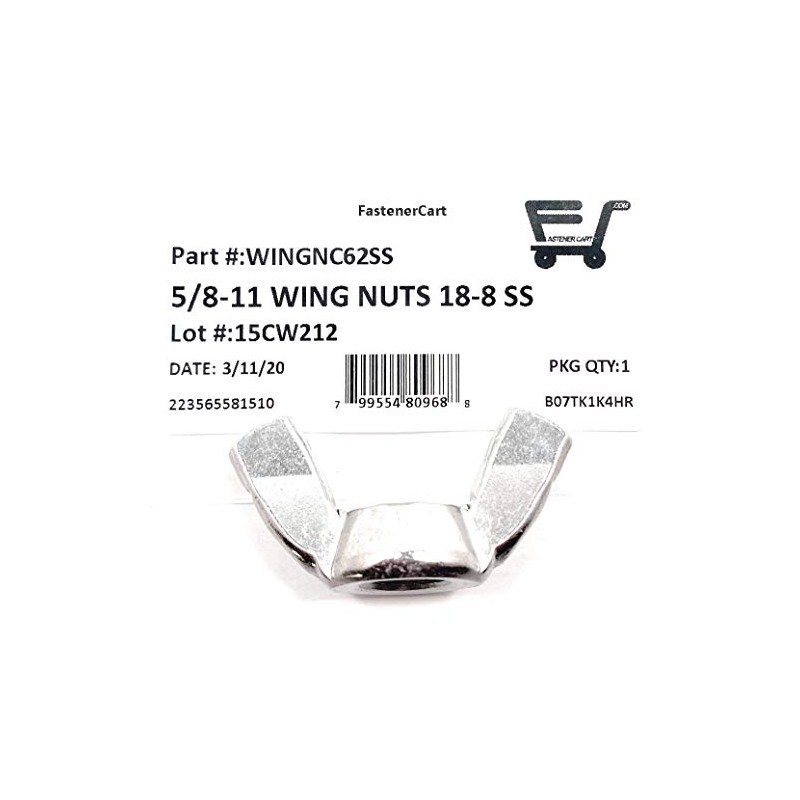 5/8-11 Stainless Steel Wing Nuts 5/8-11 Butterfly Nuts 18-8 Stainless