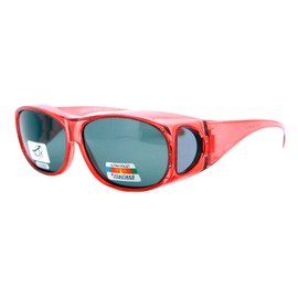Womens Polarize Fit Over Glasses Rhinestone Sunglasses Oval Rectangle Red, Black