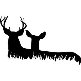 BUCK DEER DOE FAMILY VINYL WALL DECAL HOME DECOR 15" X 25"