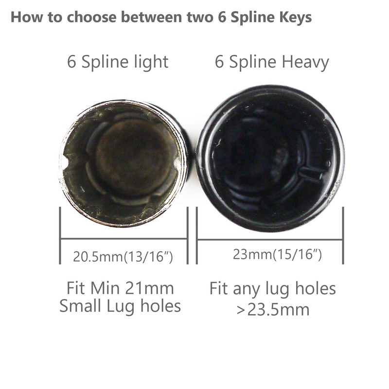 WHEEL CONNECT Lug Nuts Key for 6 Spline Drive Lug