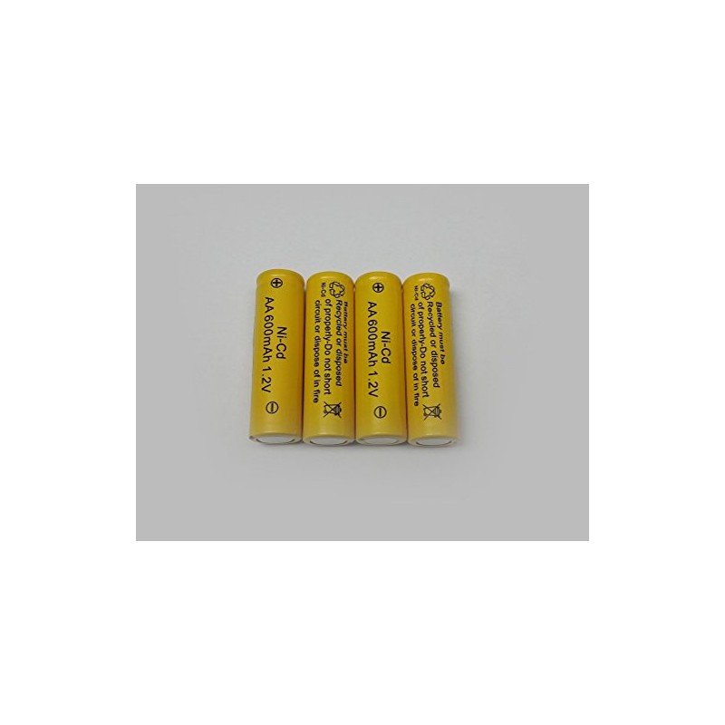 AA Ni-Cd 600mAh Yellow Rechargable Batteries Perfect for Solar Powered