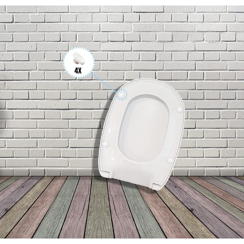 HYDRO HOME Paracolpi wc, tondi in plastica, 4 pezzi, altezza
