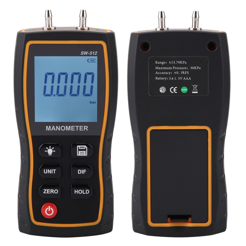 SW‑512B High Accuracy Digital Differential Pressure Gauge Air Pressure Meter
