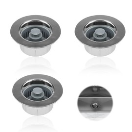0XBIT 3 Pieces Sink Strainer, 77 × 70 mm Drain Strainer Kitchen Sink, Drain Strainer Sink with Spring Core and Seal, Hair Strainer Sink for Kitchen, Bathroom, Bathtub