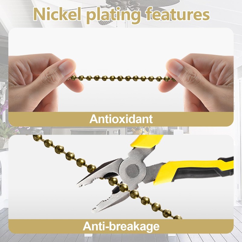 ghicc Ceiling Fan Pull Chain, 17-inch Extra Long Fan Cord,