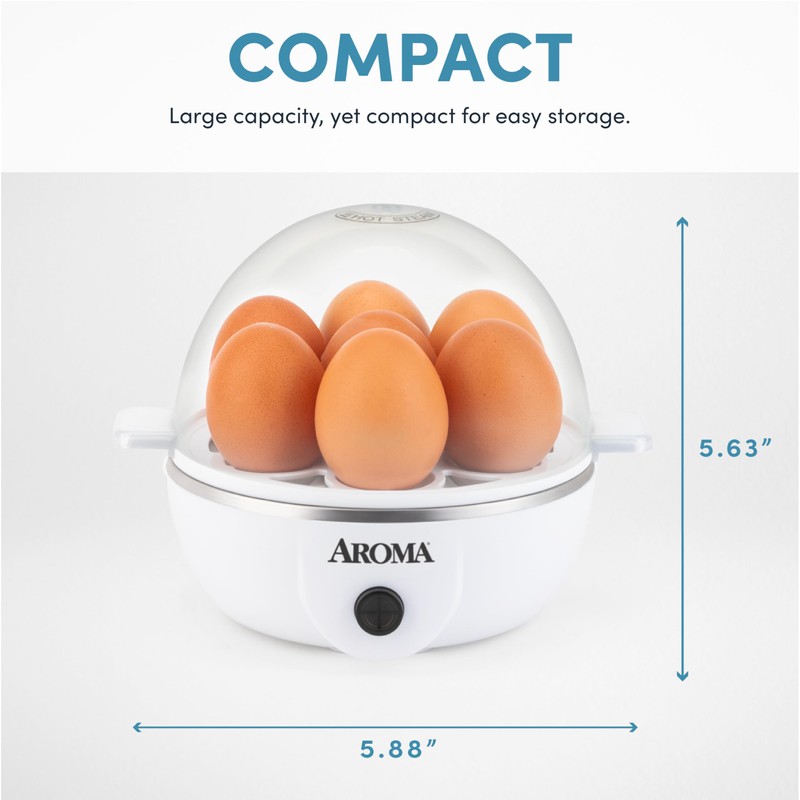 AROMA® Overly Easy Egg Cooker, Steamer, and Electric Egg Poacher