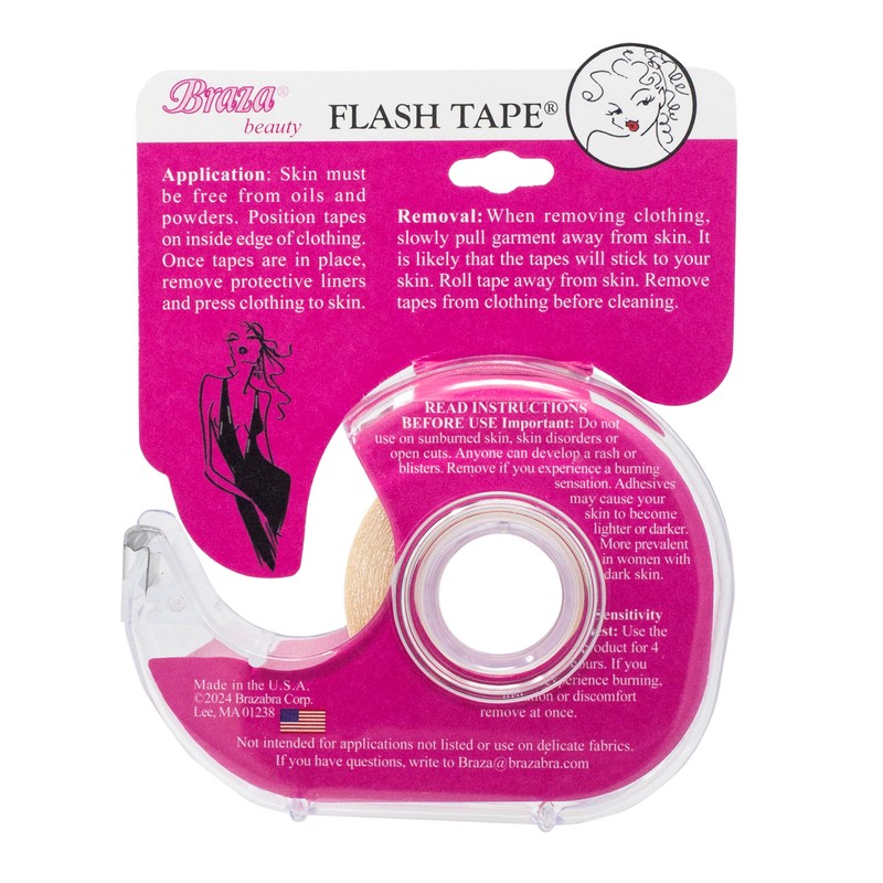 Braza Flash Tape - Double Sided Clear Adhesive Clothing, Fabric