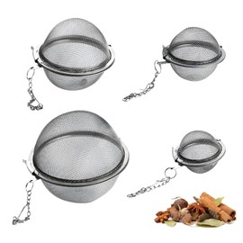 Pack of 4 Spice Strainer, Spice Ball for Cooking, for Cooking Tea, Tea Strainer Spice Bags, Large, Loose Tea Balls, Stainless Steel, Egg Spice Bags, Spice Boxes, Spice Filter, Spice Net, Reusable