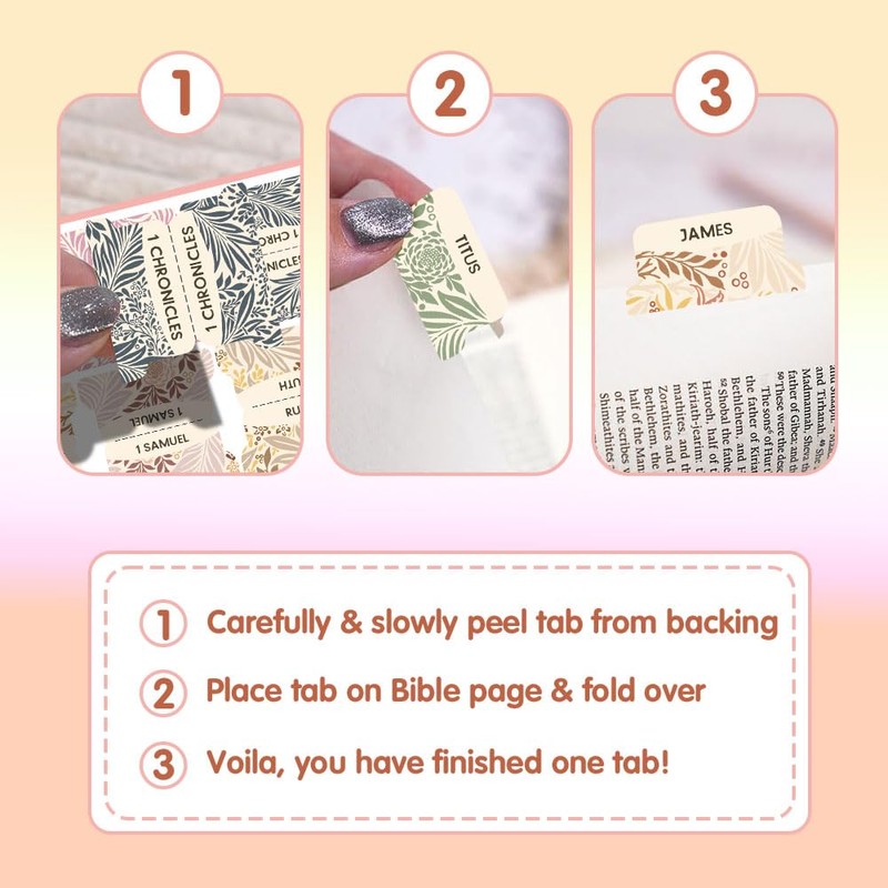 Bible Tabs,Laminated Tab for Women and Men,Reposition Large Print Stickers,Easy