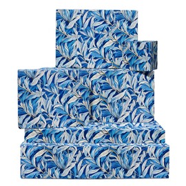 CENTRAL 23 Wrapping Paper Blue - 6 Sheets of Birthday Gift Wrap - Banana Leaf - Tropical - For Women Girls Teenagers - Recyclable