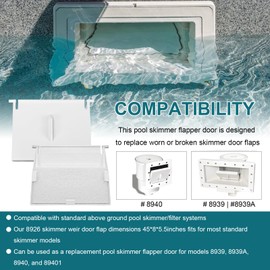 HCLSY 8926 Pool Skimmer Flapper Door, Swimming Pool Skimmer Weir Door Replacement for Olympic Skimmers, Compatible with Hydrotools Standard Above Ground Pool Skimmer/Filter Systems, 2 Pack