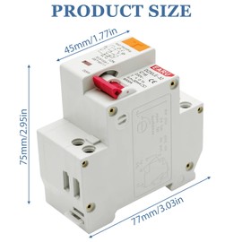 Fi Circuit Breaker 16 A, AC 230 V 30 mA Circuit Breaker, Residual Current Circuit Breaker, 1P+N Top-Hat Rail, Leakage Protection, Overload Protection, Residual Current Device, FI/LS Switch