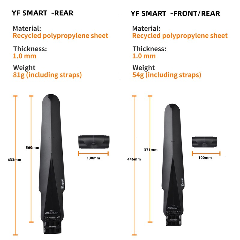 YF SMART Rollable Bicycle Mudguard Fender,Installed in Seconds, Easily Packed,Environmentally