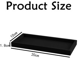 SUpoetry Pack of 2 Black Bathroom Decorations, Tray, Black, Bathroom Tray, Suitable for Bathroom Worktops, Washbasins, Toilets (Black)