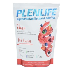 PLENLIFE Pro Clear proteína en polvo bebida clara sabor mix berries, 432 gr