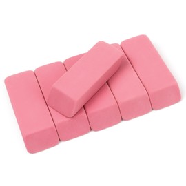 Tamaki Erasers, Pink Pencil Erasers for Drawing, Artist Eraser, Large, Pack of 6