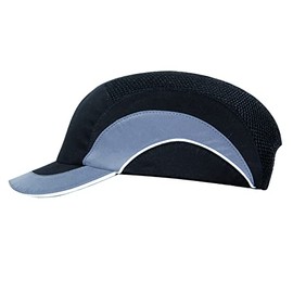 JSP HardcapA1+ Premium Baseball Style EN 812 Bump Cap with 5cm Short Peak Black/Grey (ABS000-005-000)