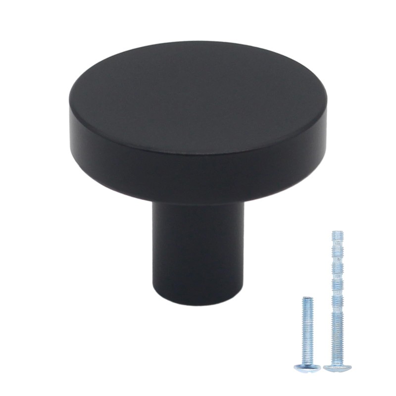 HANIHUA 30 Pack Black Cabinet Knobs, Solid Dresser Knobs Kitchen