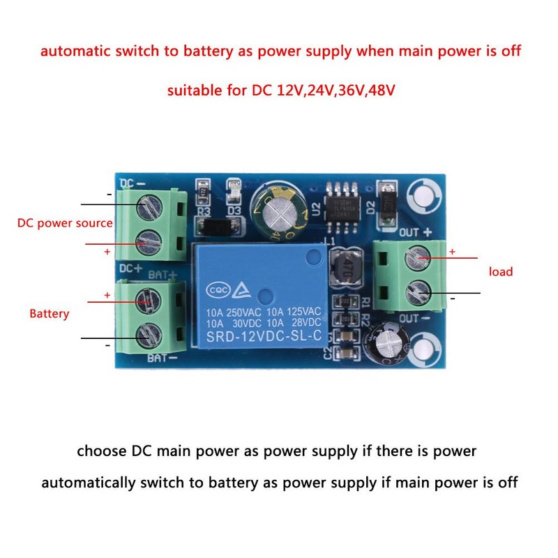 Módulo de interruptor de alimentación de CC, 12V 24V 36V