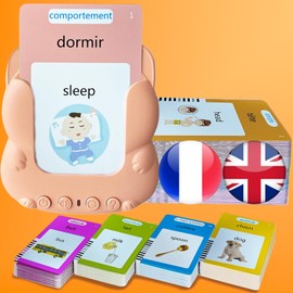 KILOGOGRAPH French Talking Flash Cards for Toddlers Bilingual - Audible French Flashcard for Kids 3-12, Test Mode, 510 Sight Words, Pocket Speech, Sensory Toys for Autism, Gifts for Christmas Birthday