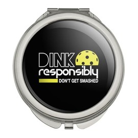 GRAPHICS & MORE Pickleball Dink Responsibly Compact Travel Purse Handbag Makeup Mirror