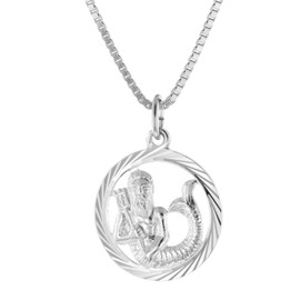 trendor Aquarius Zodiac Sign Necklace 925 Silver 15360-02, Sterling Silver