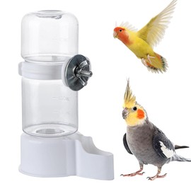 WQY Groceryshop Automatic Pet Bird Water Feeder, Water Dispenser for Cage, Bird Cage Suspended Automatic Pet Water Feeder, Parrot Feeders for Parakeet Budgie Cockatiel Lovebirds Canary Finch