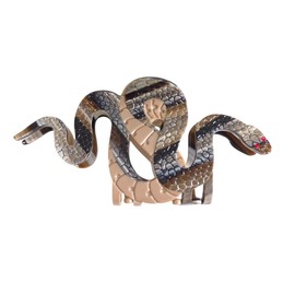 Mysterious Snake Hair Clip,Funny Acetate Hair Clip,Big Claw Clips for Women,Brown