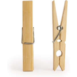 MAGNA RETAIL 100 Bamboo Pegs Strong 7.2cm Wooden Clothes Pegs for Washing Line Wooden Pegs for Crafts & Hanging Photos Eco-Friendly Strong Laundry Washing Pegs, M017-M-100