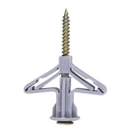 Hollow-Wall Anchors, Drywall Anchor kit with Screws, Self-Drilling Hollow Wall Anchor, Grey, 65Lbs (One Size, Anchor 100pcs+Screw 100pcs)