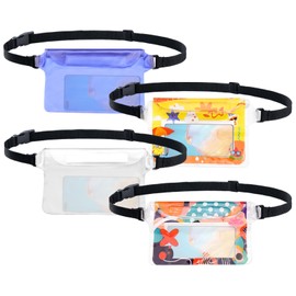 4 Pack Waterproof Fanny Packs, Waterproof Pouch, Waterproof Pouch for Swimming, Waterproof Fanny Packs for Swimming