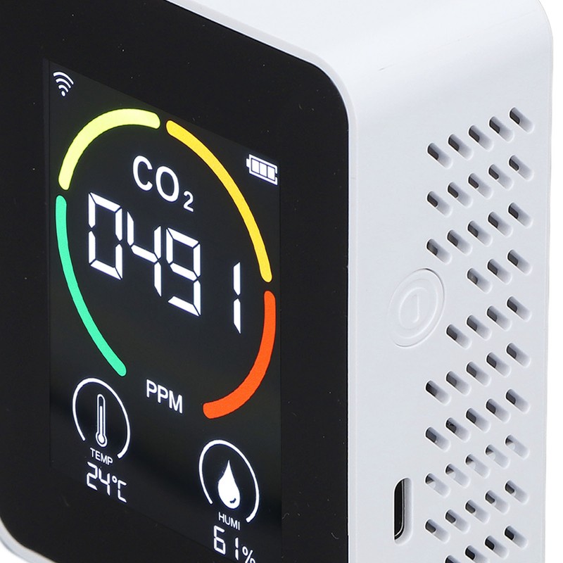 CO2 Detector Portable Battery Operated Temperature Humidity Meter Air Quality