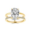 RODIFFY 4 Carat Pear Cut Bridal Wedding Ring Set for