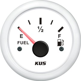 KUS CPFR-WW, 240-33 Ohm, Electric Fuel Level Gauge, 12V / 24V, 2" (52mm) with Backlight