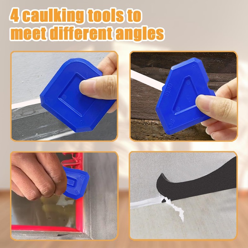 10 PCS Silicone Caulking Tools (Stainless Steel head) 5 in