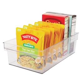OGGI Easi-Grab Cabinet/Drawer Storage Bin - Clear, Ideal for Kitchen Organization, Pantry Storage, Fridge Organizing - 12 x 8 x 3.75"