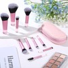 10 PCS Mini Travel Makeup Brush Set with Pouch, Pink