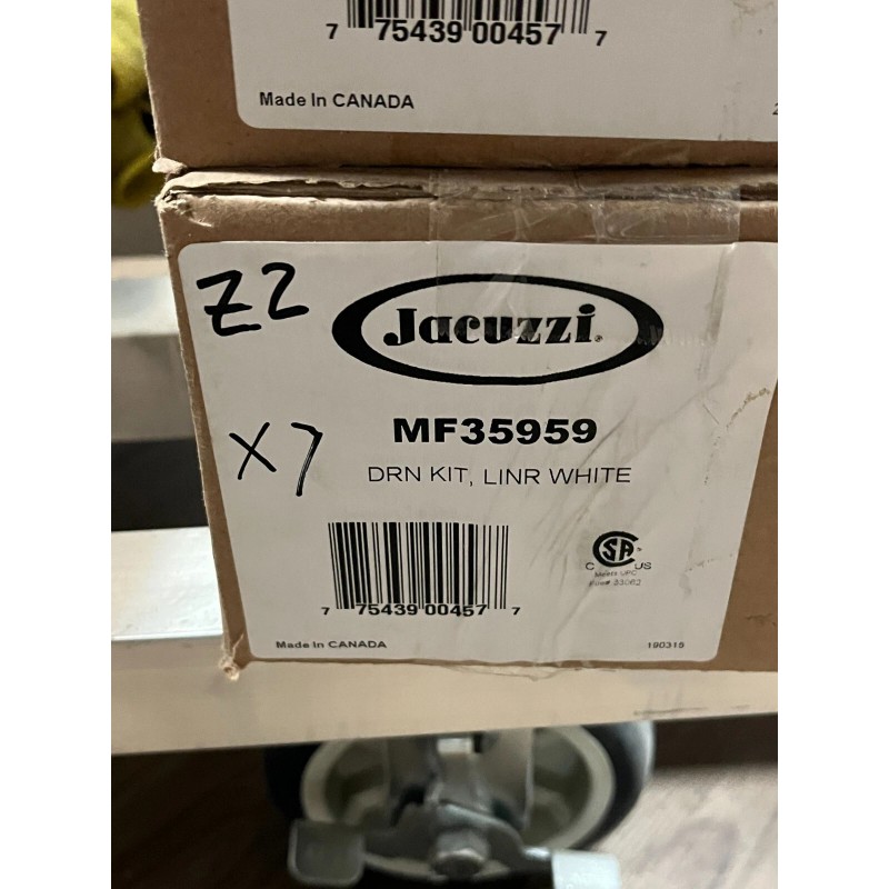 Jacuzzi MF35959 Toe Tap Drain Assembly w/ Linear White -