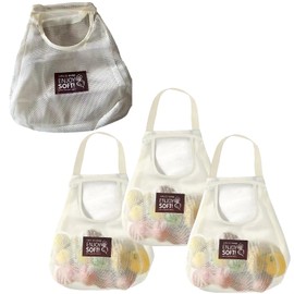 QhgPnt 4 Pack Onion Bag, Reusable String Bags for Vegetables, String Bag, Net Bags for Potato Storage, 29 * 23cm Polyester Mesh Bags for Grocery Shopping and Travel Packing